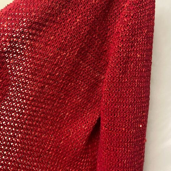 Cato Cardigan Sweater Red Sequin XL - Picture 7 of 10
